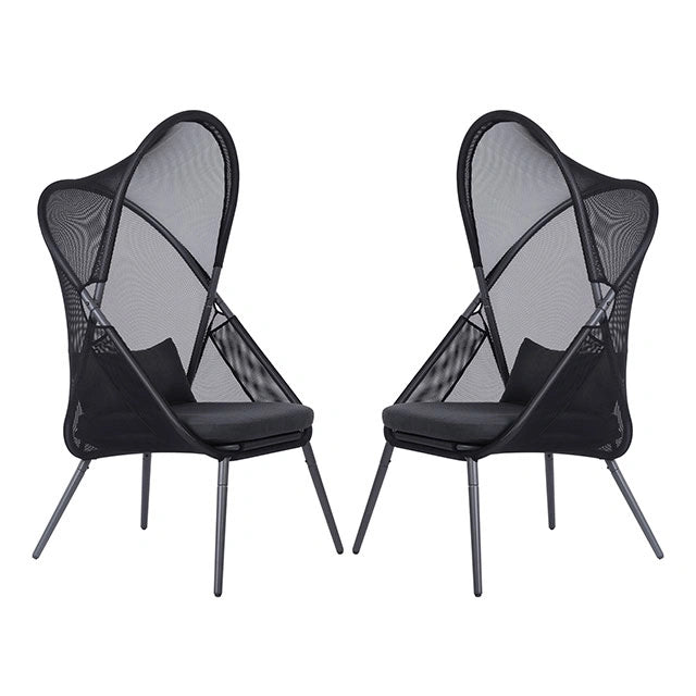 Silla plegable Alverta gris y negra (2/caja)