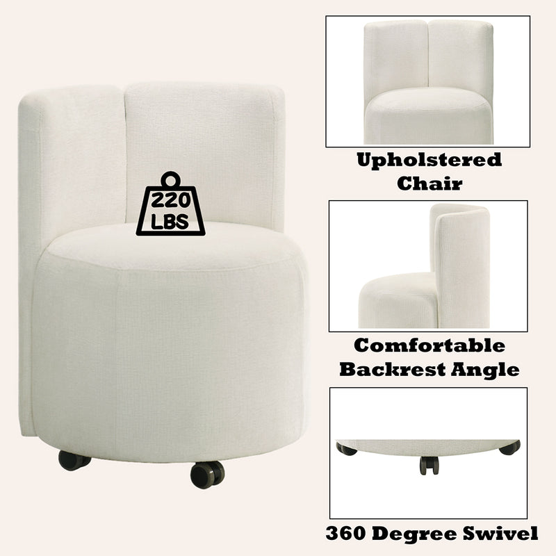 Side Chair w/Swivel Casters (Set-2)