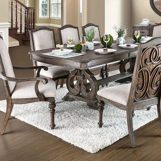ARCADIA Mesa de Comedor Rústica Tono Natural, Marfil