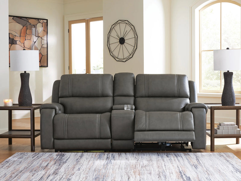 5Z - Sofá seccional reclinable eléctrico Pittson con consola
