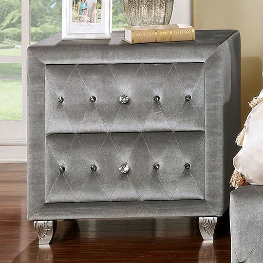 Mesa de noche Alzir gris
