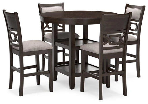 Mesa de comedor de altura de mostrador Langwest y 4 taburetes de bar (juego de 5)