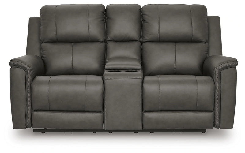 Sofá reclinable de dos plazas Bleckley con consola