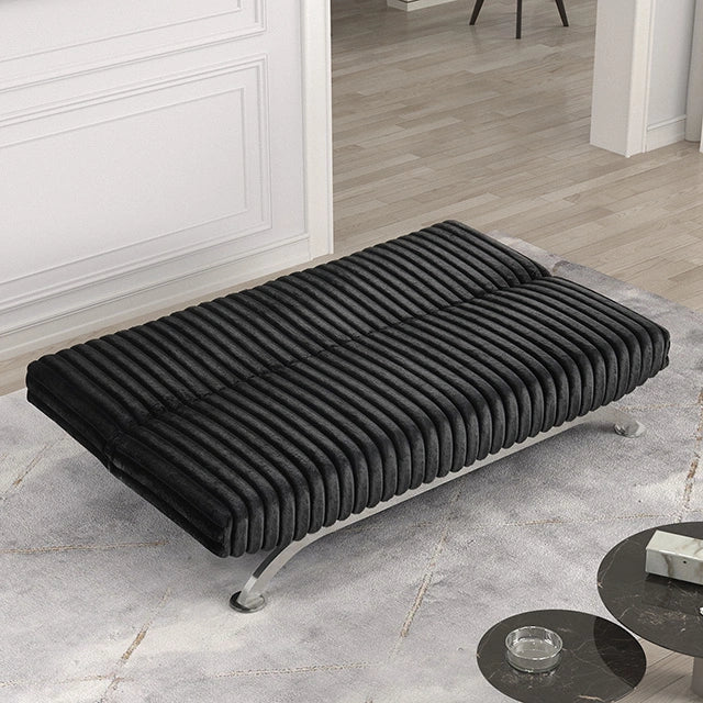 Villeneuve Sofá Cama Futón Negro, Rosa y Gris