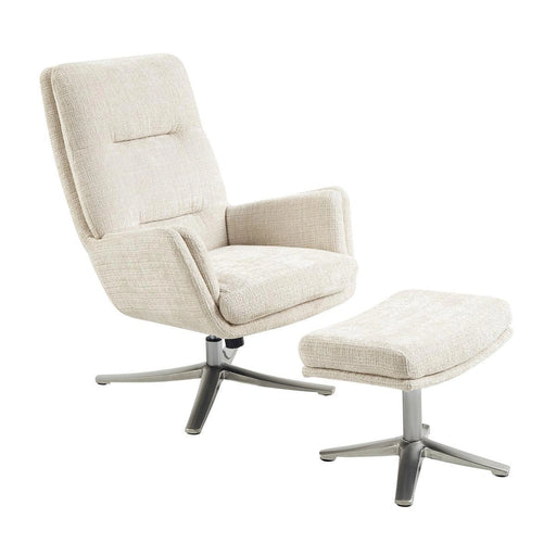 Sillón giratorio Parker con otomana