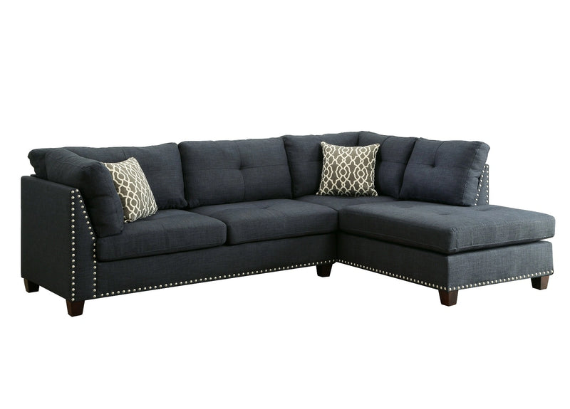 Sectional Sofa & Ottoman w/2 Pillows