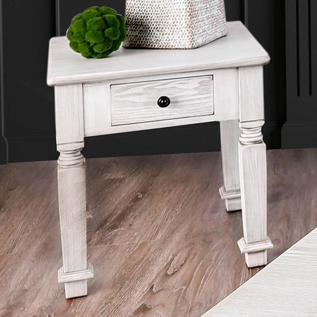 Mesa auxiliar Joliet de color blanco antiguo