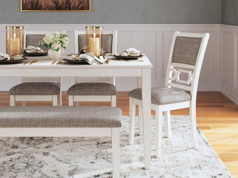 Mesa de comedor Erinberg con 4 sillas y banco (juego de 6 piezas)