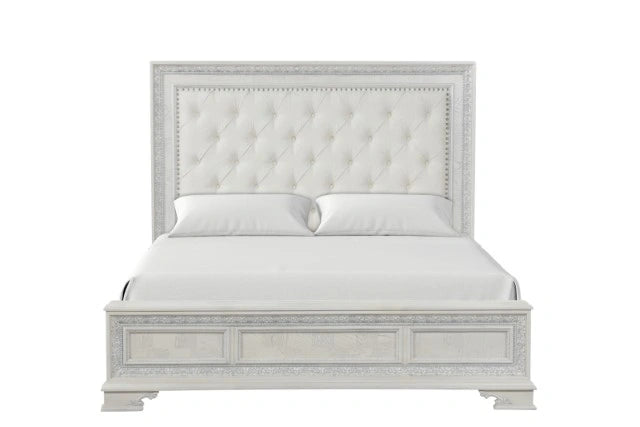 Stella Mia Cama Matrimonial y Cama Queen Blanca y Blanca