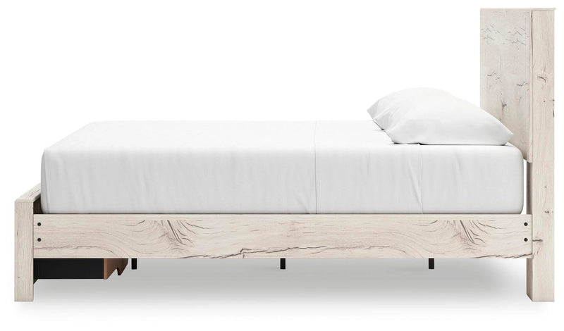 Cama Lawroy con almacenamiento en el panel