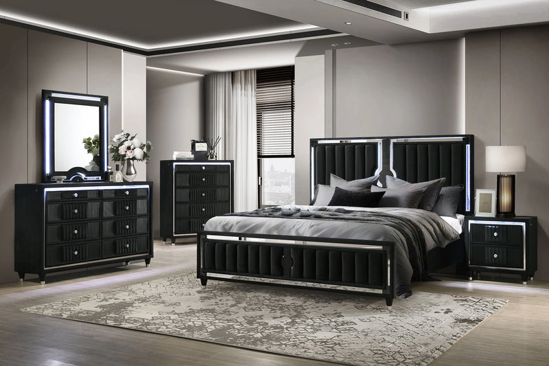 Ravenne Velvet Upholstered LED Dresser