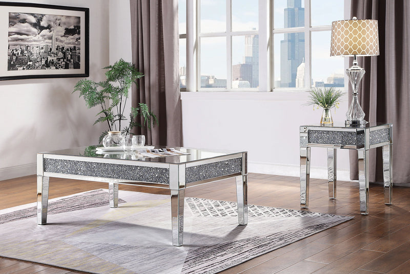 Mesa de centro Noralie con espejos y diamantes de imitación