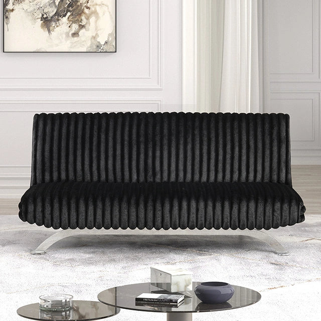 Villeneuve Sofá Cama Futón Negro, Rosa y Gris