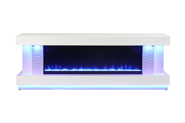 Mueble para TV Peseux de 71" con chimenea eléctrica