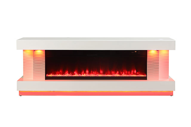 Mueble para TV Peseux de 71" con chimenea eléctrica