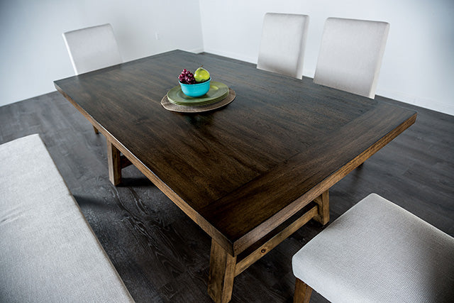 Juego de mesa de comedor Losone con banco rústico
