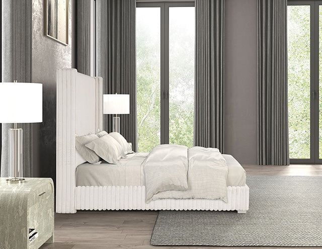 Cadwell Cama Matrimonial, Queen y King Blanca, Gris y Negra