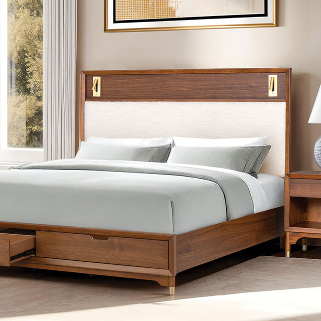 Hepburne E.King & Queen Bed مع تخزين وبدون تخزين