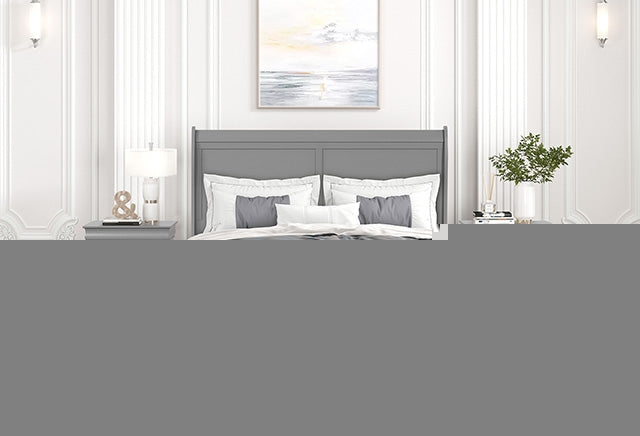 Louis Philippe Full, Twin, Full, & King Bed Black, Grey, Brown & White