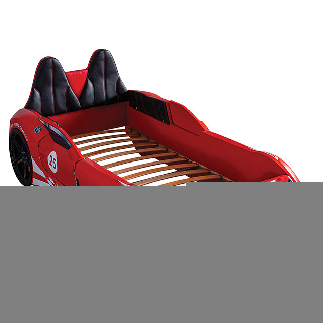 Trackster Bed White, Red,, Black, & Blue