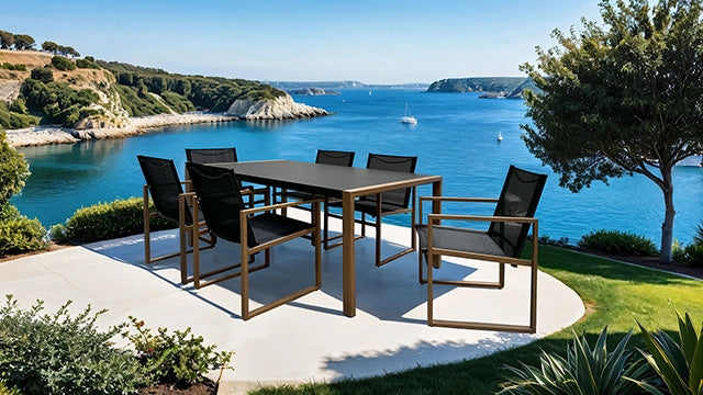 Juego de comedor para exteriores Oswego de 8 piezas